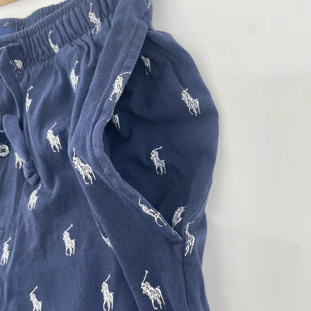 Polo‎ Ralph Lauren Joggers Mens Small Navy All Over Pony Print Sleepwear Pajamas